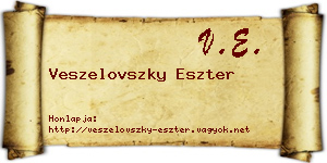 Veszelovszky Eszter névjegykártya